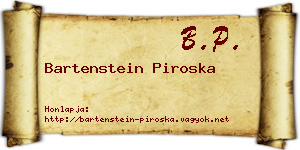 Bartenstein Piroska névjegykártya